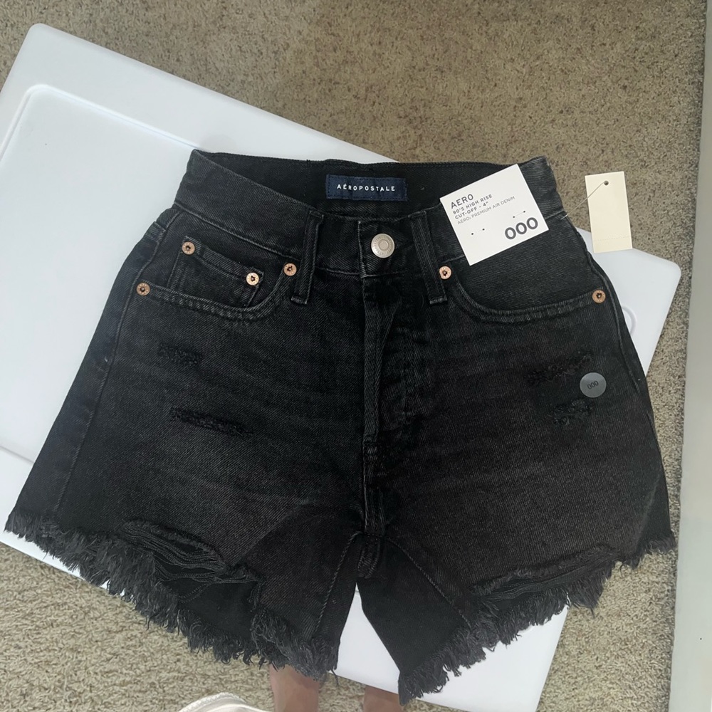 Black jean shorts